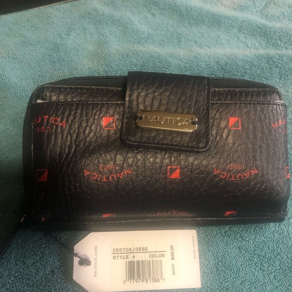 Nautica Black and Red Wallet